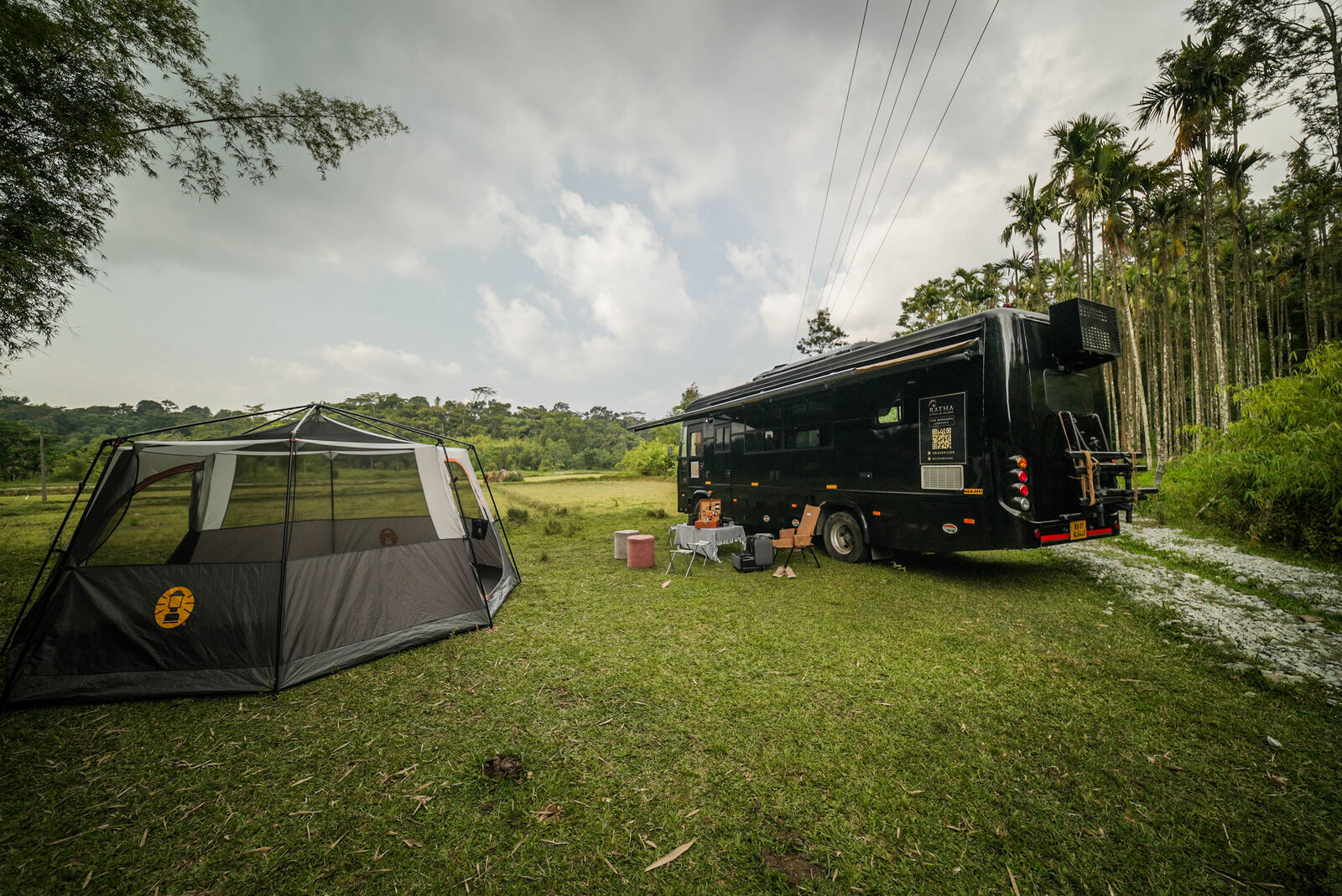 Ratha caravan to Chikmagalur from Bangalore — Black Caravan with awning