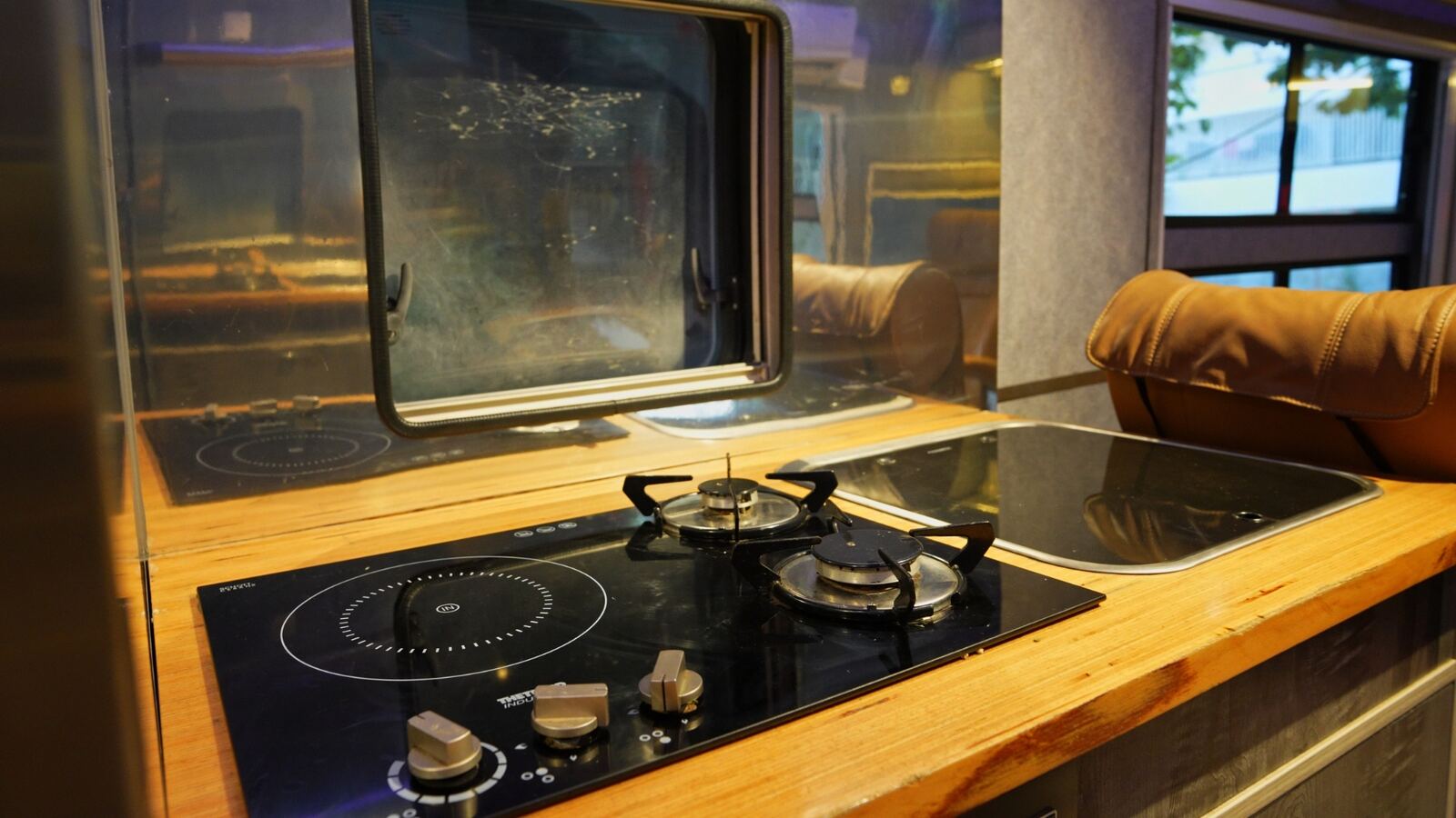 White Caravan kitchenette